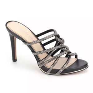 Kenneth Cole Black Brooke 95 Slip On Bling Sparkle Heels Sandals Size 5.5